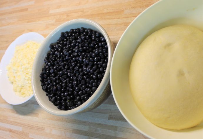 Kynutý borůvkový koláč